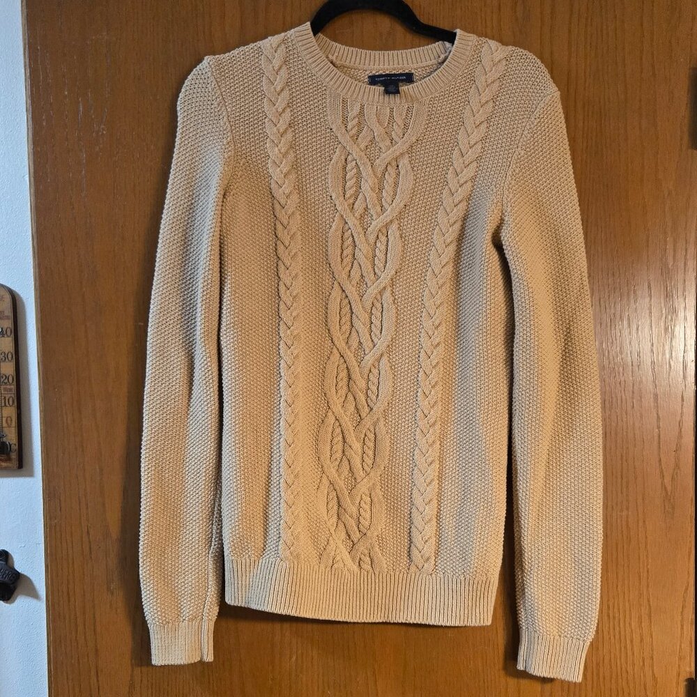 Tommy Hilfiger Women't Sweater w/ Fisherman's Pattern- Beige- Size Small